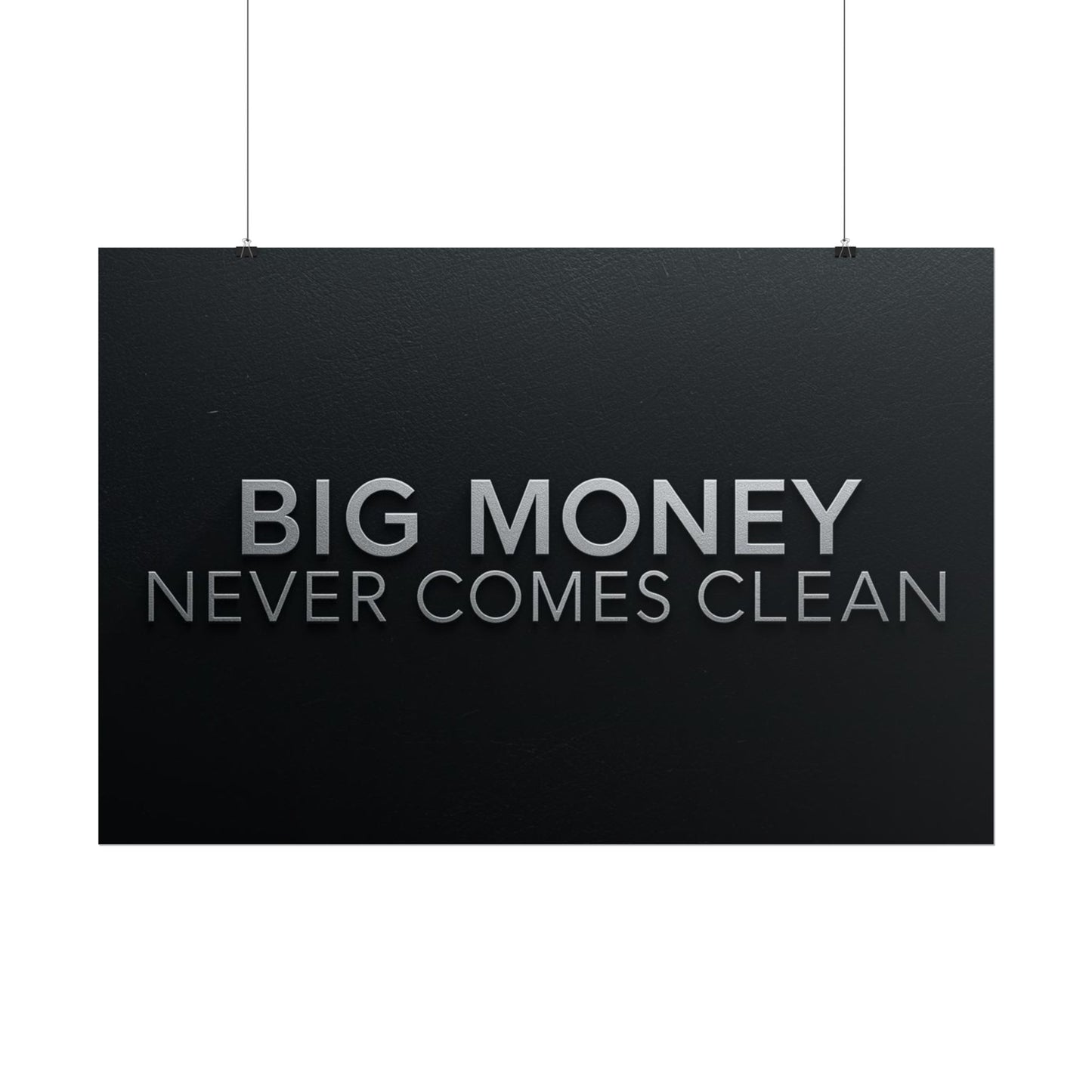 BIG MONEY NEVER COMES CLEAN – Premium Minimalist Motivational Poster